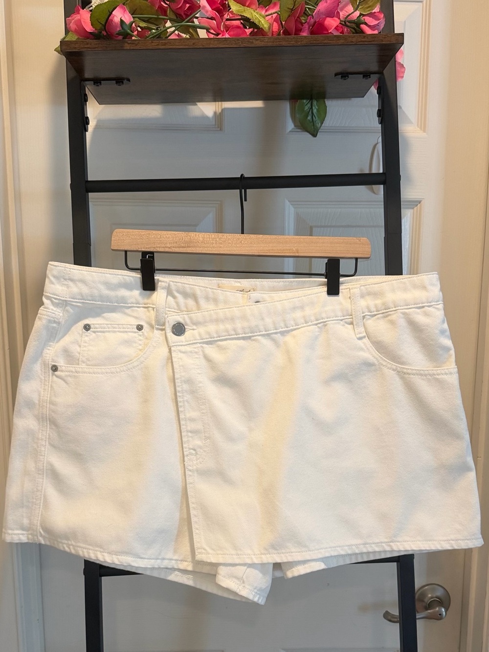 White Denim Skort